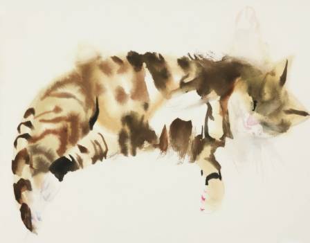 Watercolor Kittens and Their Backs